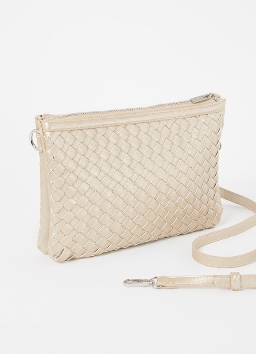 Ilse Jacobsen Gevlochten clutch met afneembare schouderriem - achterkant 4 goud