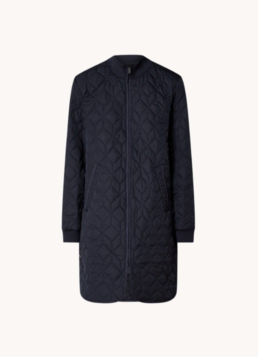 Ilse Jacobsen Gewatteerd jack met quilt patroon en steekzakken - voorkant 3 donkerblauw