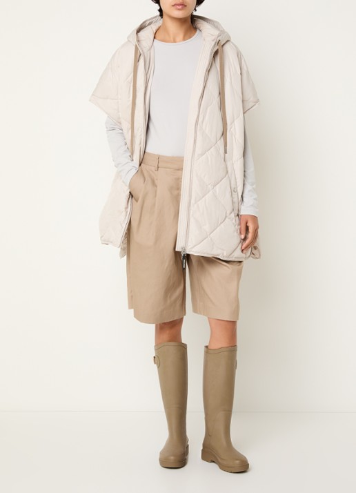 Ilse Jacobsen Longline jack met quiltpatroon - voorkant 3 gebroken wit
