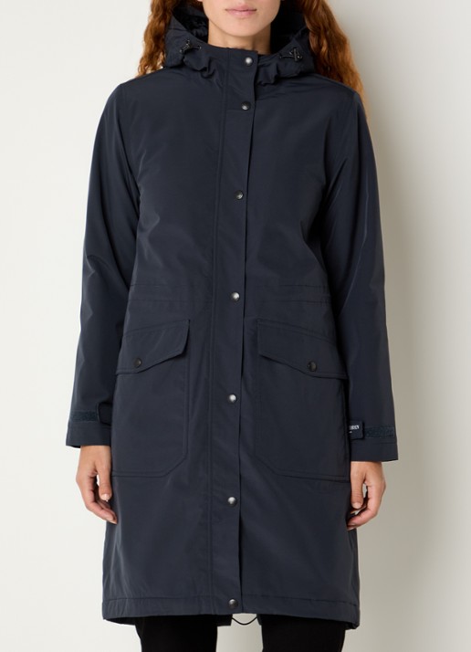 Ilse Jacobsen Longline regenjas met klepzakken