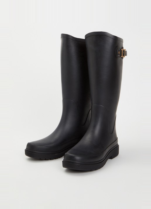 Ilse Jacobsen Neo regenlaars met gespdetail - detail 2 zwart