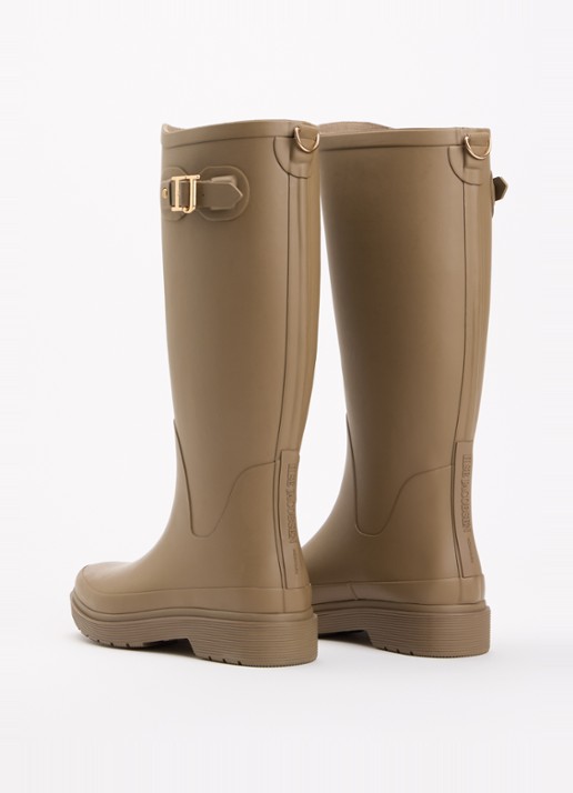 Ilse Jacobsen Neo regenlaars met gespdetail - achterkant 4 donkerbeige