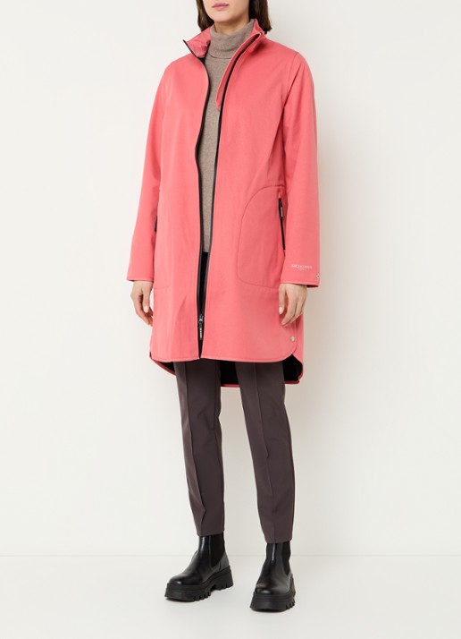 Ilse Jacobsen Rain128 softshell regenjas met afneembare capuchon - voorkant 3 koraalroze