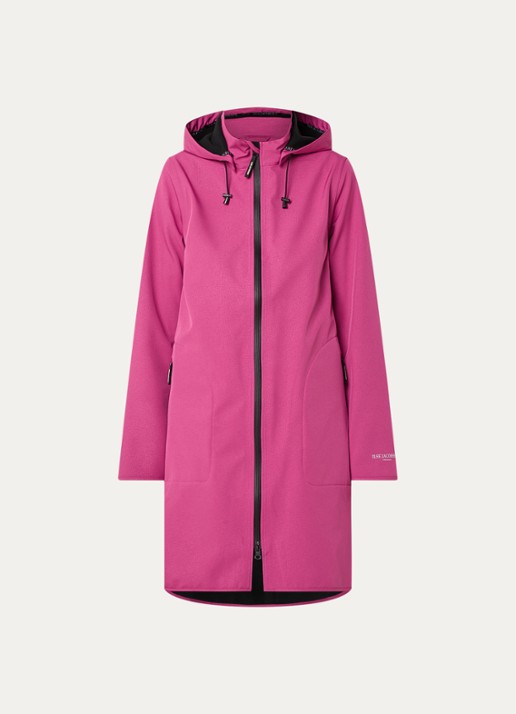 Ilse Jacobsen Rain128 softshell regenjas met afneembare capuchon - voorkant fuchsia