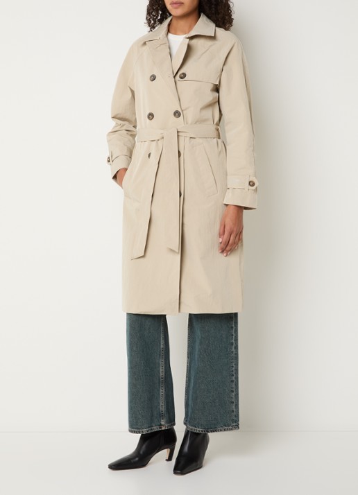 Ilse Jacobsen Rainvision double-breasted trenchcoat met steekzakken en strikceintuur