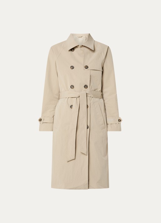 Ilse Jacobsen Rainvision double-breasted trenchcoat met steekzakken en strikceintuur - voorkant 3 beige