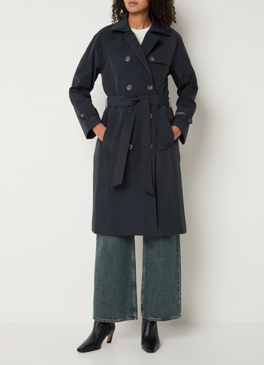 Ilse Jacobsen Rainvision double-breasted trenchcoat met steekzakken en strikceintuur