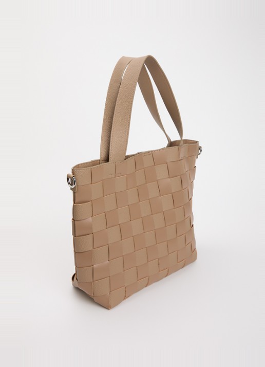 Ilse Jacobsen Shopper met gevlochten detail - achterkant 2 bruin