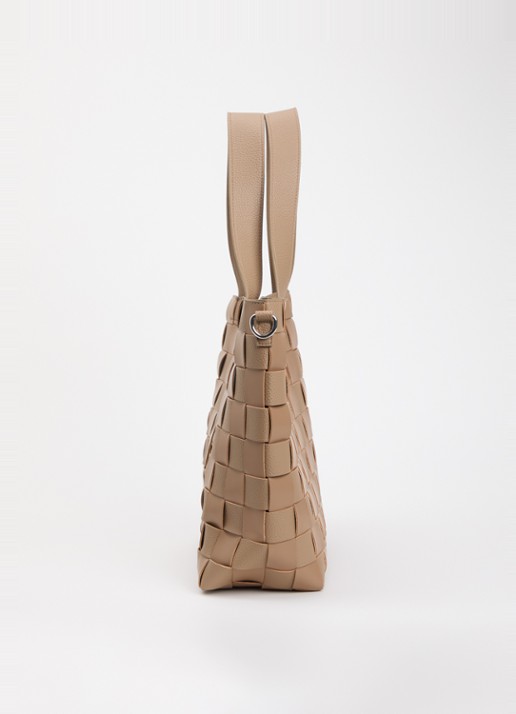 Ilse Jacobsen Shopper met gevlochten detail - detail 4 bruin