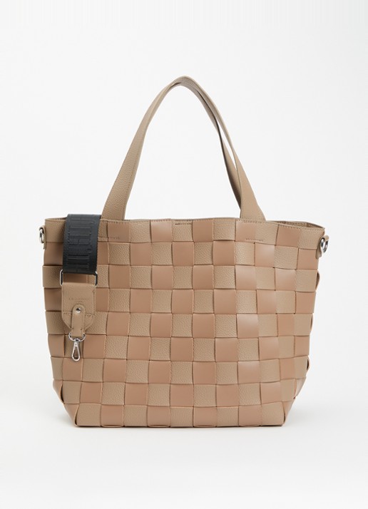 Ilse Jacobsen Shopper met gevlochten detail - voorkant bruin
