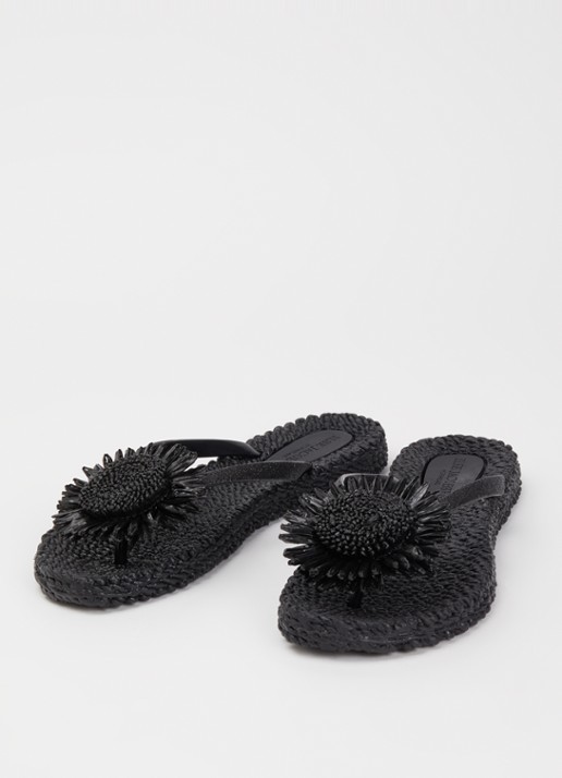Ilse Jacobsen Slipper met glitter en applicatie - detail 2 zwart