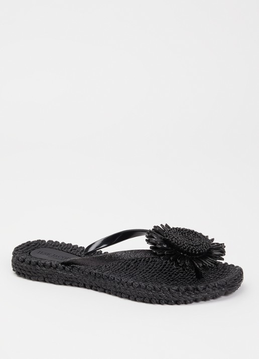 Ilse Jacobsen Slipper met glitter en applicatie - voorkant 5 zwart