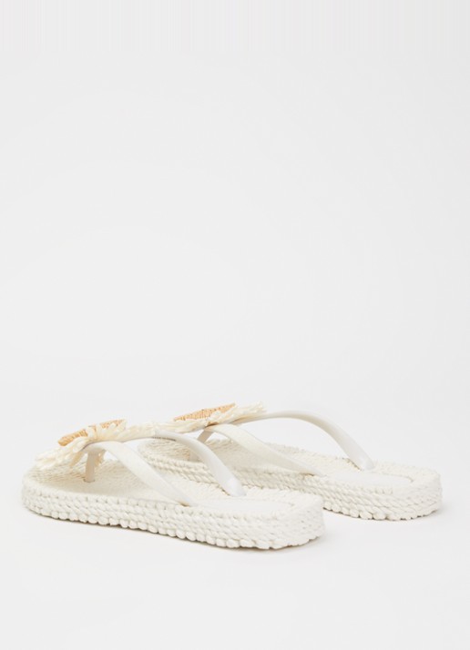 Ilse Jacobsen Slipper met glitter en applicatie - achterkant 4 gebroken wit