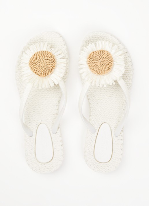 Ilse Jacobsen Slipper met glitter en applicatie - detail 2 gebroken wit
