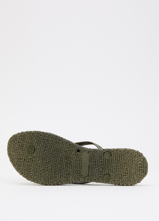 Ilse Jacobsen Slipper met glitter en applicatie - detail 4 legergroen