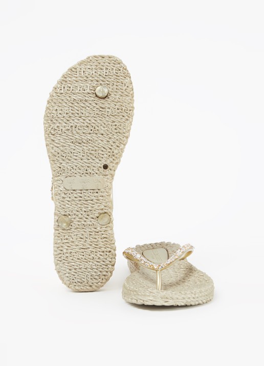 Ilse Jacobsen Slipper met glitter - detail 4 khaki