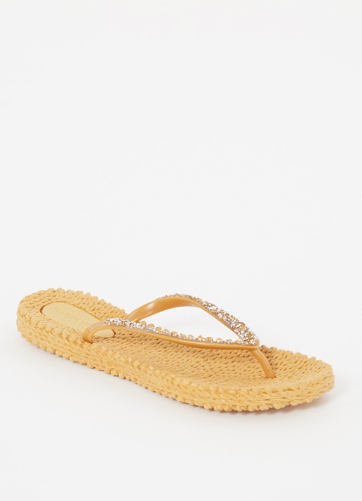 Ilse Jacobsen Slipper met glitter - voorkant 3 mosterd