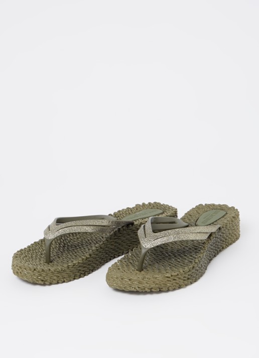 Ilse Jacobsen Slipper met glitter - detail 2 legergroen