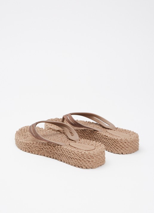 Ilse Jacobsen Slipper met glitter - achterkant lichtbruin