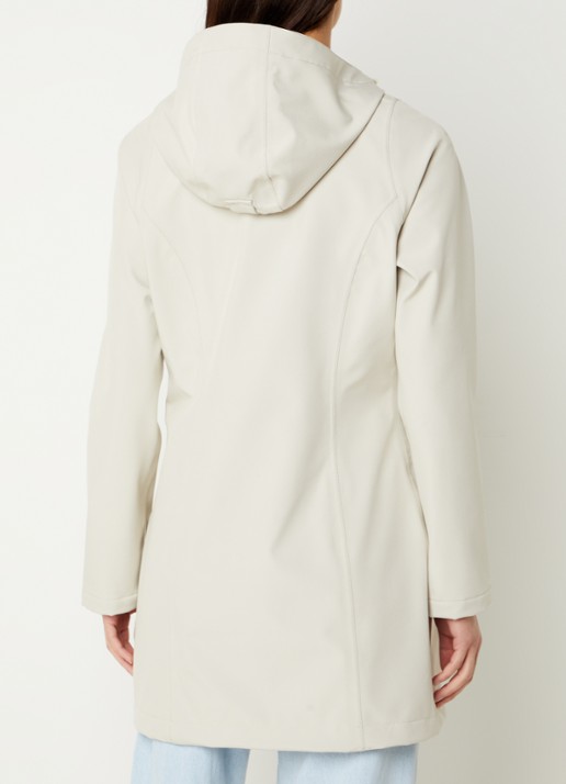 Ilse Jacobsen Softshell jack met capuchon en ritszakken - achterkant 2 beige