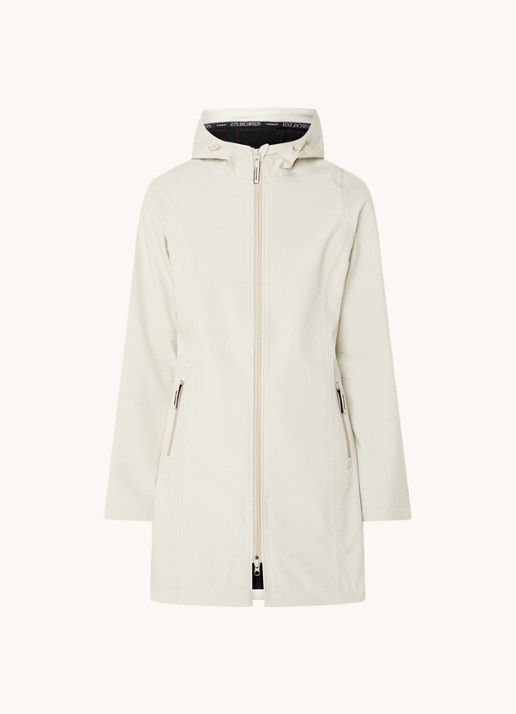 Ilse Jacobsen Softshell jack met capuchon en ritszakken - voorkant 3 beige
