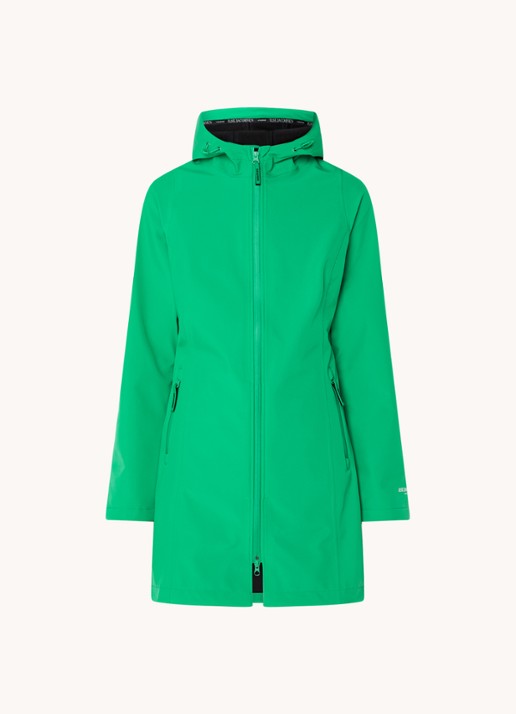 Ilse Jacobsen Softshell jack met capuchon en ritszakken - voorkant 3 felgroen