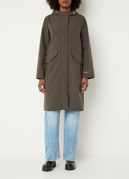 Ilse Jacobsen Softshell regenjas met capuchon - voorkant 4 bronsgroen