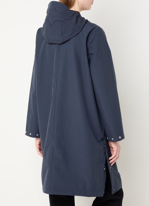 Ilse Jacobsen Softshell regenjas met capuchon - achterkant donkerblauw