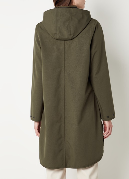 Ilse Jacobsen Softshell regenjas met ritszakken  - achterkant 3 groen