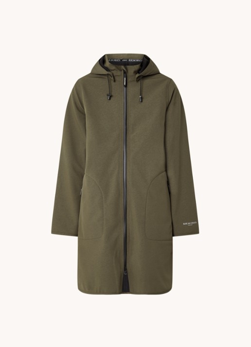 Ilse Jacobsen Softshell regenjas met ritszakken  - voorkant groen