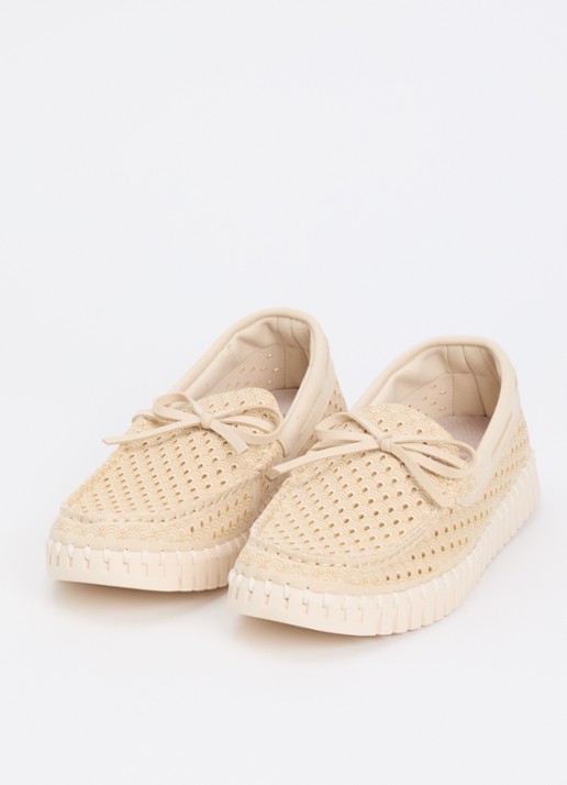 Ilse Jacobsen Tulip mocassin met structuur - detail 2 creme