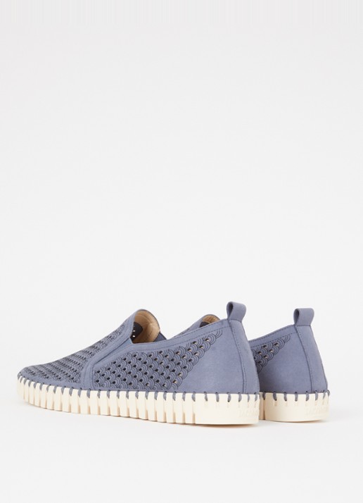 Ilse Jacobsen Tulip slip-on met cut-out detail - achterkant staalblauw