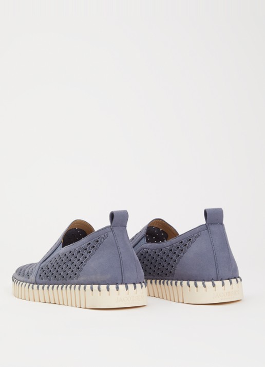 Ilse Jacobsen Tulip slip-on met cut-out detail - achterkant petrol