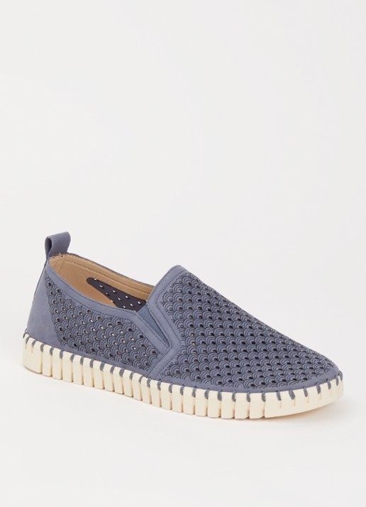 Ilse Jacobsen Tulip slip-on met cut-out detail - voorkant 5 petrol