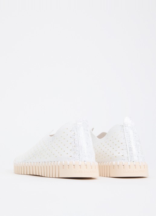 Ilse Jacobsen Tulip slip-on met metallic details - achterkant 2 wit