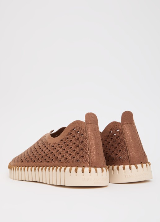 Ilse Jacobsen Tulip slip-on met metallic details - achterkant 5 bruin