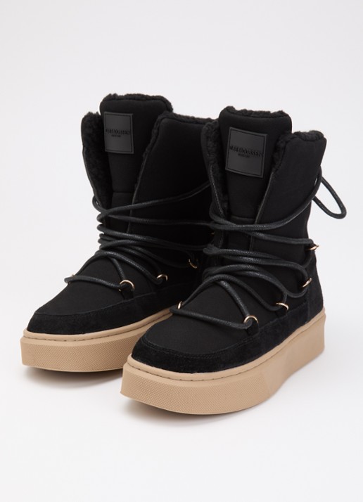 Ilse Jacobsen Warm Winter snowboot van suède  - detail zwart