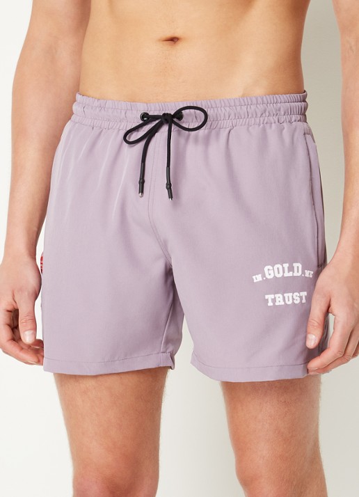 In Gold We Trust The Marley zwemshorts met ritszakken en logo - detail 3 lila