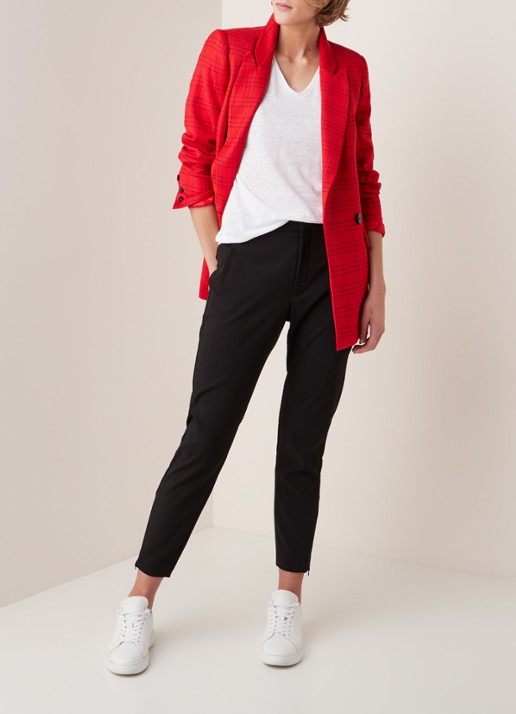 InWear Faylinn semi-transparant T-shirt van linnen - voorkant 2 wit