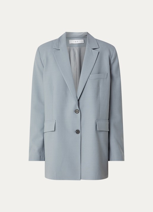 IRO Alapi blazer in wolblend met klepzakken - voorkant grijs