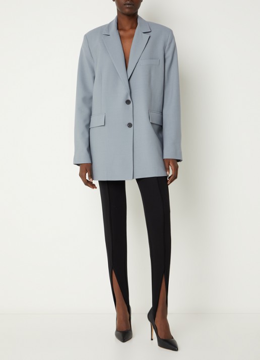 IRO Alapi blazer in wolblend met klepzakken - voorkant 2 grijs