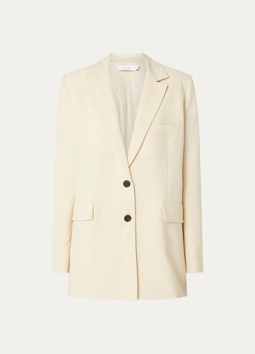 IRO Alapi blazer in wolblend met klepzakken - voorkant beige