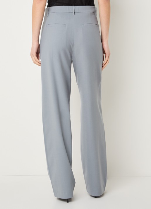 IRO Aluri high waist loose fit pantalon met paspelzakken - achterkant grijs