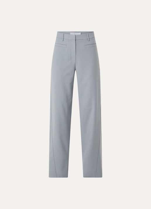 IRO Aluri high waist loose fit pantalon met paspelzakken - voorkant 3 grijs