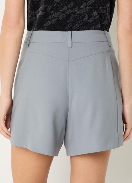 IRO Amira high waist regular fit korte broek met paspelzak - achterkant 3 grijs