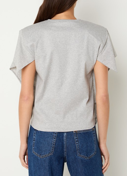 IRO Amoria T-shirt met schoudervulling - achterkant grijsmele