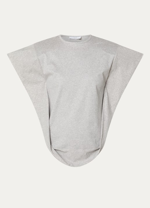IRO Amoria T-shirt met schoudervulling - voorkant 2 grijsmele