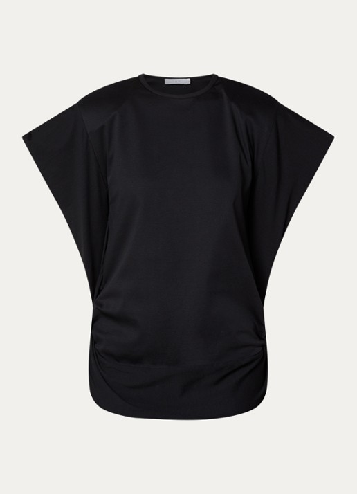 IRO Amoria T-shirt met schoudervulling - voorkant zwart