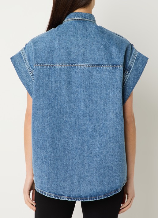 IRO Anglias blouse van denim - achterkant 3 indigo