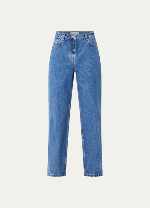 IRO Archi high waist straight fit jeans met medium wassing - voorkant indigo
